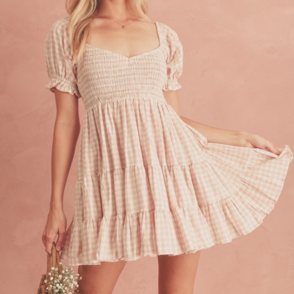 Breath of Youth Pink Gingham dress